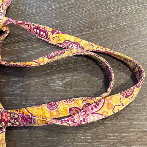 Bali Gold Floral Quilted Tote Bag Yellow and Pink vintage Boho Retired Bag - Picture 4 of 17